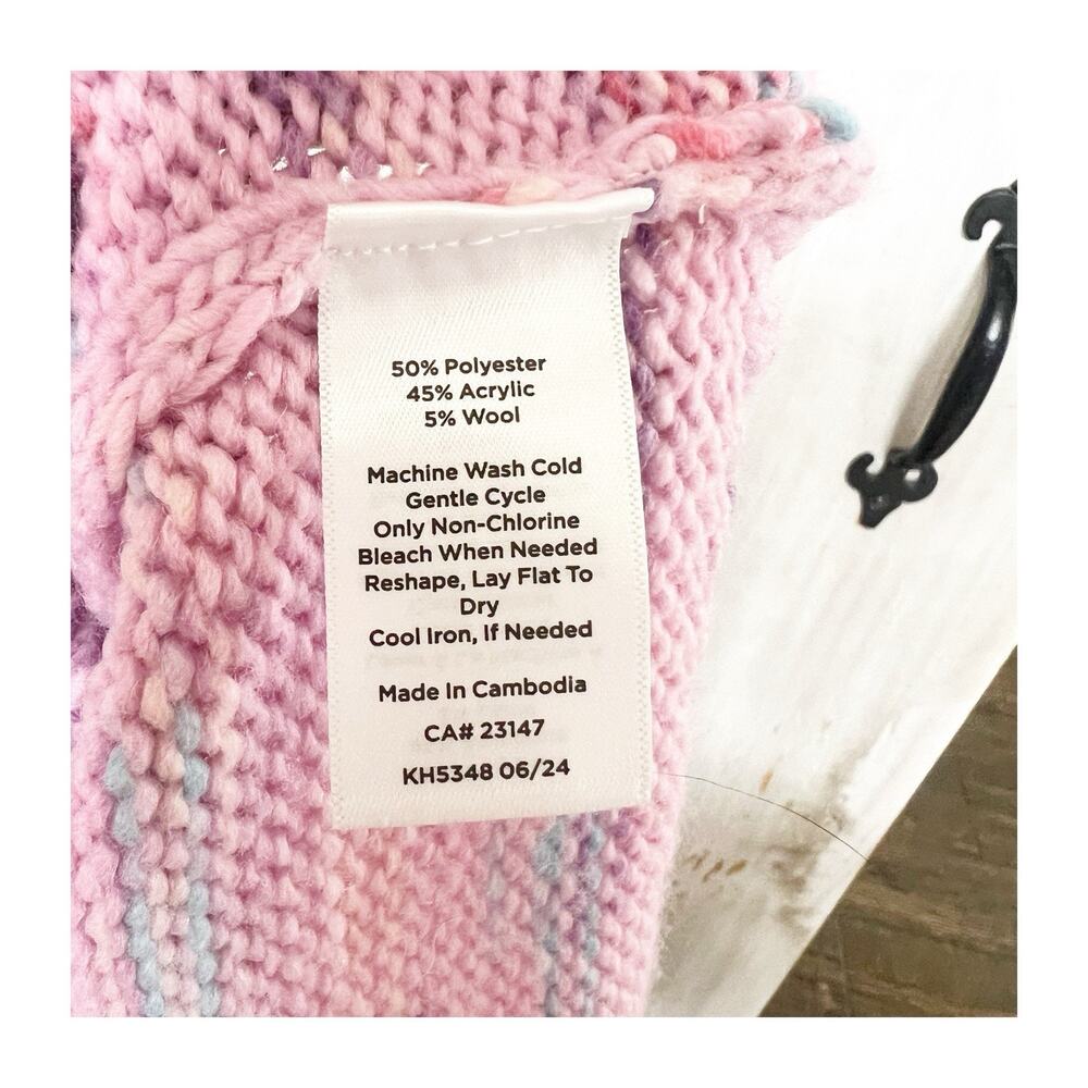 Talbots Space Dye Chunky Knit Sweater Size Small NWT Chevron Stitch Mock Neck - Picture 11 of 11